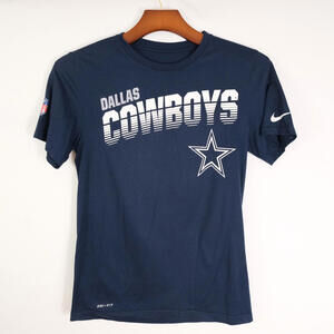 The Nike Tee Dri Fit On Field Blue Dallas Cowboys T Shirt Short Sleeve Size S